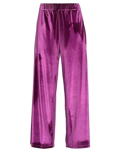 Deep purple Chenille Casual pants