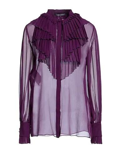Deep purple Chiffon Silk shirts & blouses