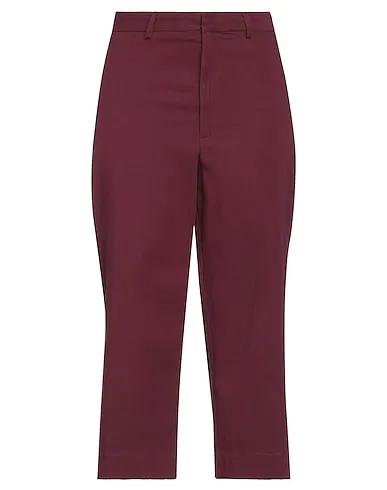Deep purple Cotton twill Casual pants