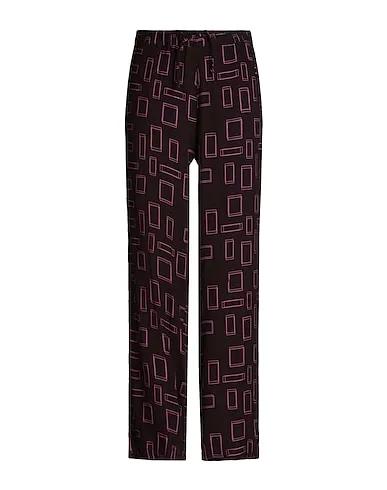 Deep purple Crêpe Casual pants PRINTED OPTICAL PANTS