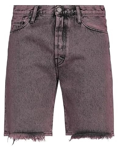 Deep purple Denim Denim shorts