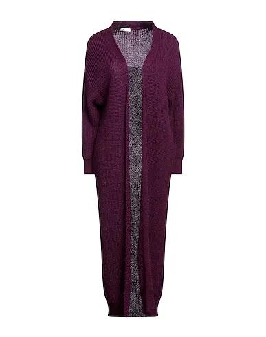 Deep purple Knitted Cardigan