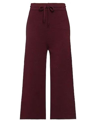 Deep purple Knitted Cropped pants & culottes