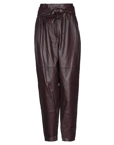 Deep purple Leather Casual pants