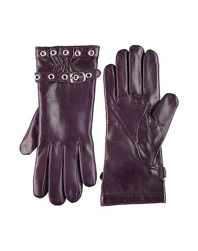 Deep purple Leather Gloves