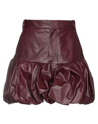 Deep purple Leather Mini skirt