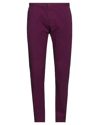 Deep purple Plain weave Casual pants