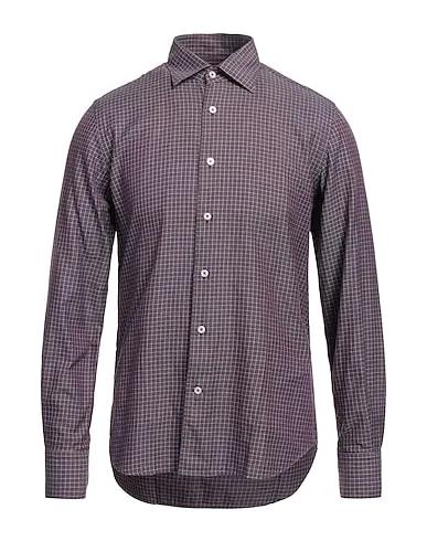 Deep purple Plain weave Checked shirt