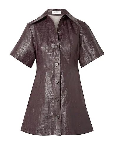 Deep purple Plain weave Full-length jacket