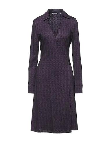 Deep purple Plain weave Midi dress