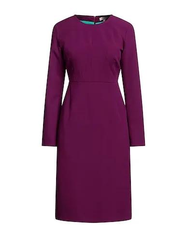 Deep purple Plain weave Midi dress