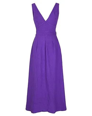 Deep purple Plain weave Midi dress SLEEVELESS MIDI DRESS
