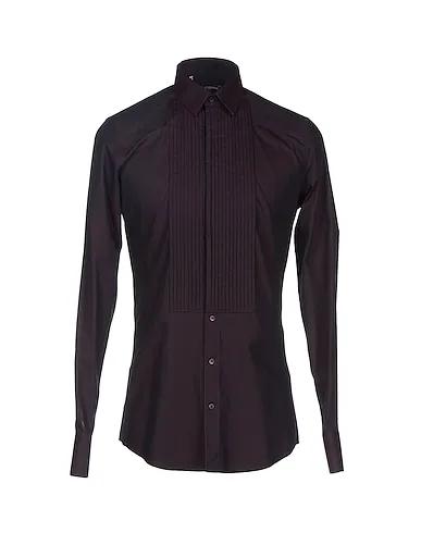 Deep purple Plain weave Solid color shirt