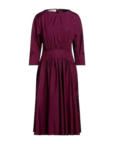 Deep purple Poplin Midi dress