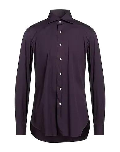 Deep purple Poplin Solid color shirt