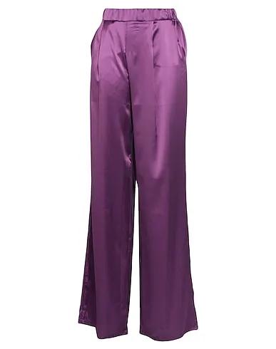 Deep purple Satin Casual pants