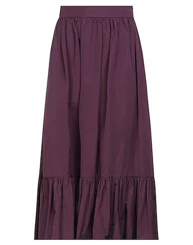 Deep purple Satin Maxi Skirts