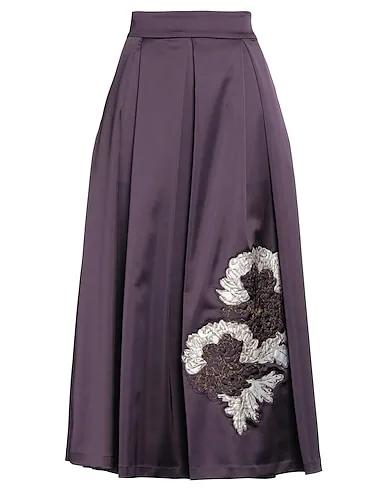 Deep purple Satin Midi skirt