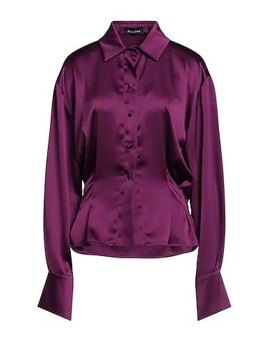 Deep purple Satin Solid color shirts & blouses