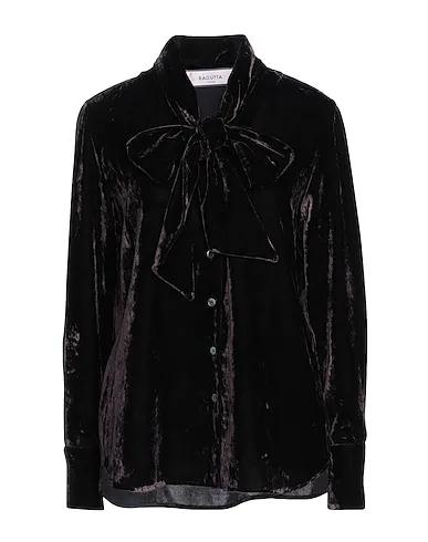 Deep purple Velvet Shirts & blouses with bow