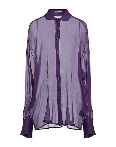 Deep purple Voile Silk shirts & blouses