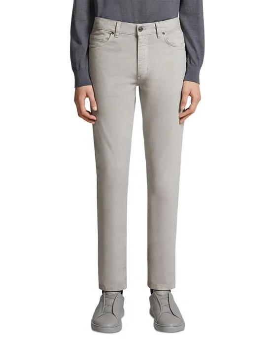 Delavé Stretch Gabardine Slim Fit Jeans in Light Gray 