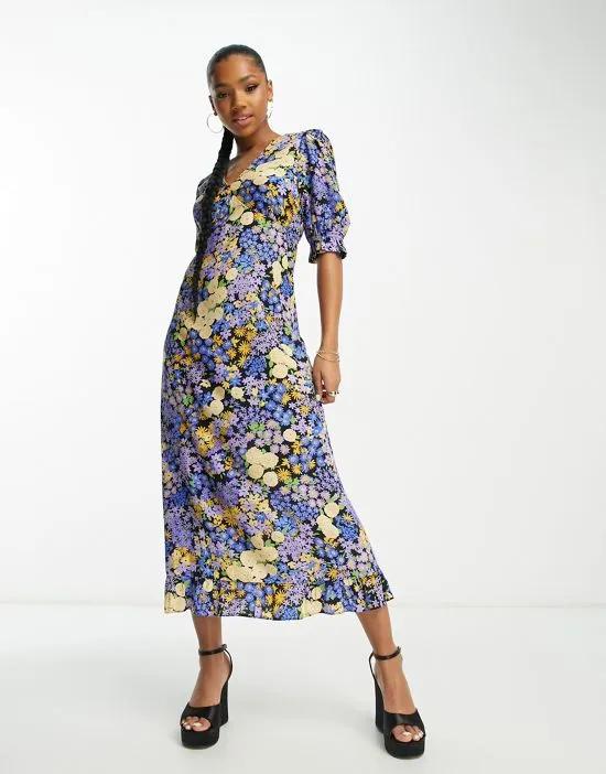 Delilah midi dress in mixed floral
