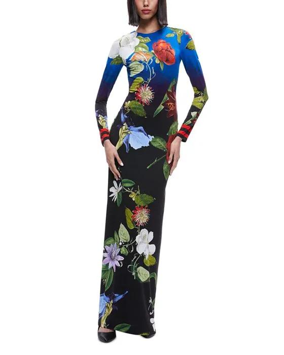 Delora Open Back Floral Maxi Dress