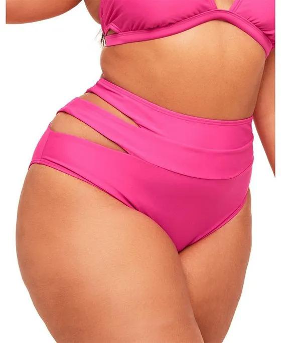 Demi Women's Plus-Size Swimwear High waist Bikini Bottom