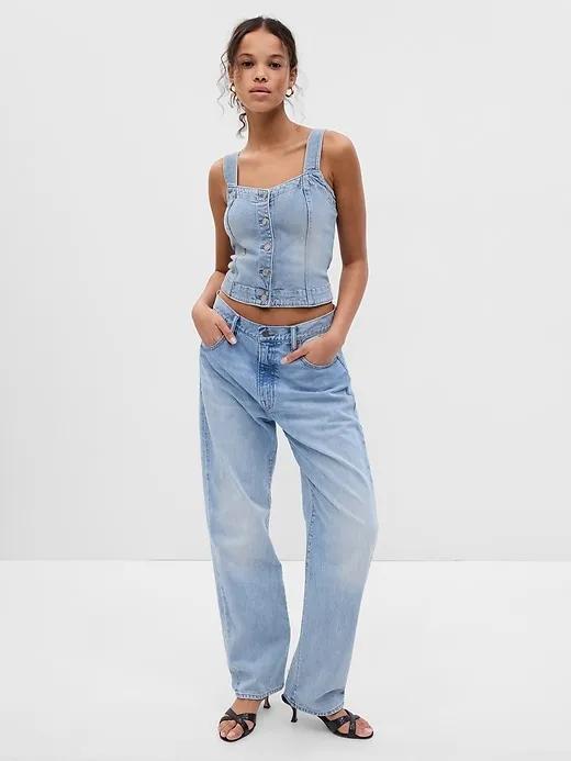 Denim Corset Top with Washwell