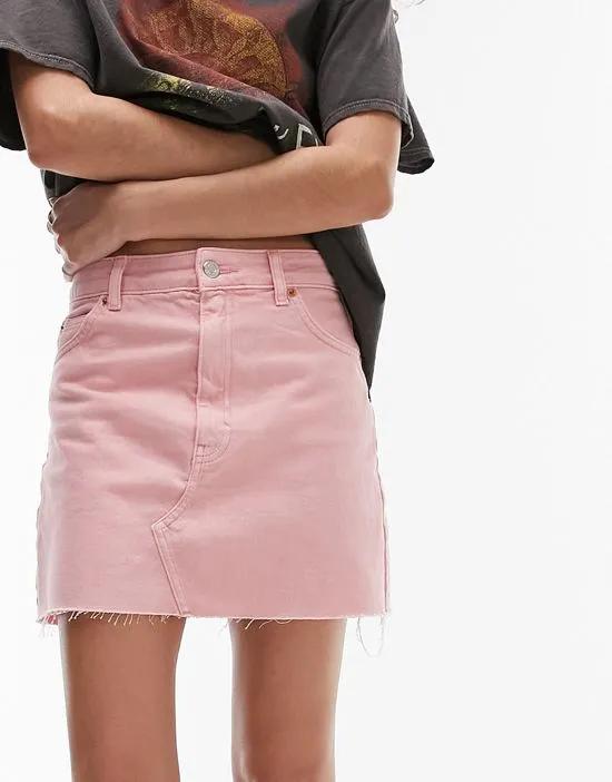 denim mini skirt in baby pink - part of a set