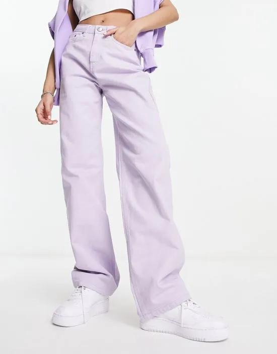 denim slouchy jeans in lilac