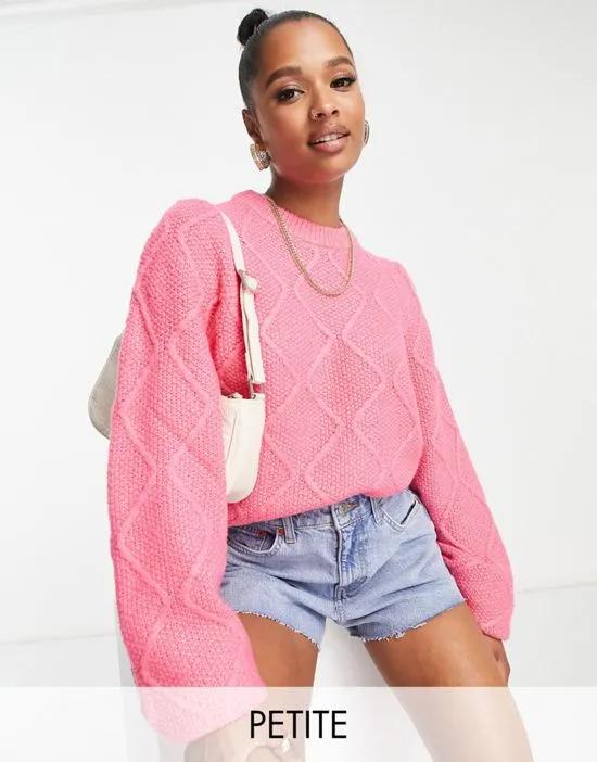diamond cable knit sweaters in pink