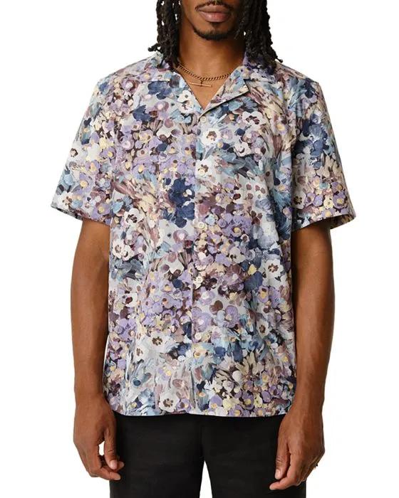 Didcot Cotton Floral Print Regular Fit Button Down Camp Shirt 