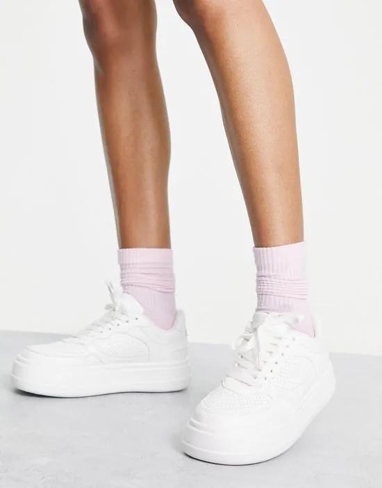 Dion chunky skater sneakers in white