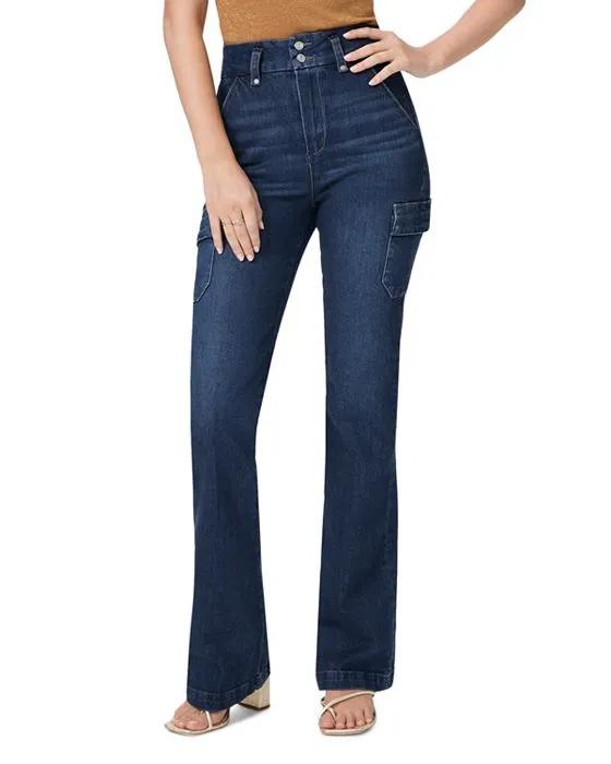 Dion High Rise Bootcut Cargo Jeans in Gracielou