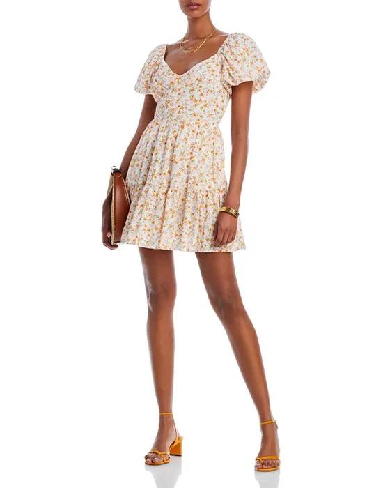 Ditsy Floral Print Puff Sleeve Dress - 100% Exclusive