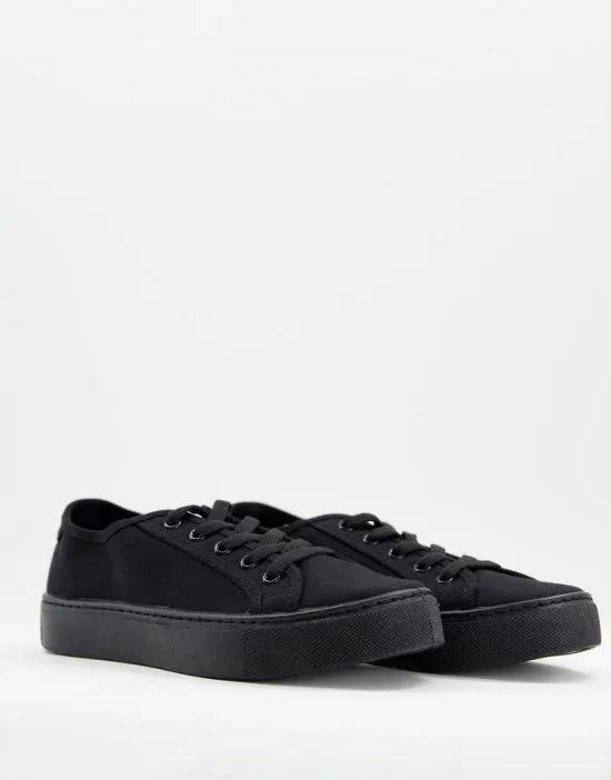 Dizzy lace up sneakers in black drench