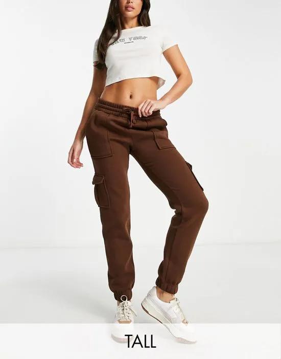 Donna cargo joggers in chocolate brown