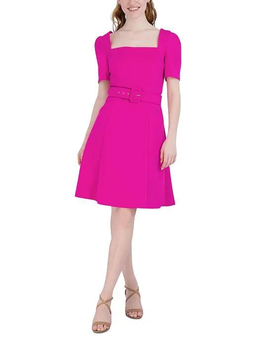 Donna Rico Women's Belted Fit & Flare Dress