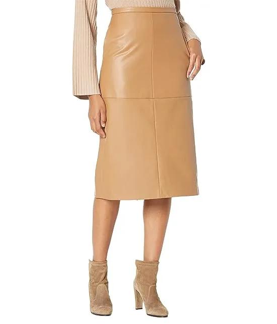 Doreen Cross Seamed Faux Leather Skirt