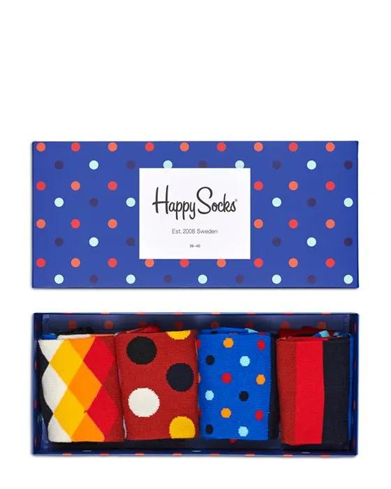 Dot Cotton Blend Crew Socks Gift Box, Pack of 4