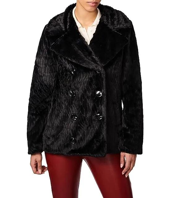 Double-Breasted Faux Fur Jacket