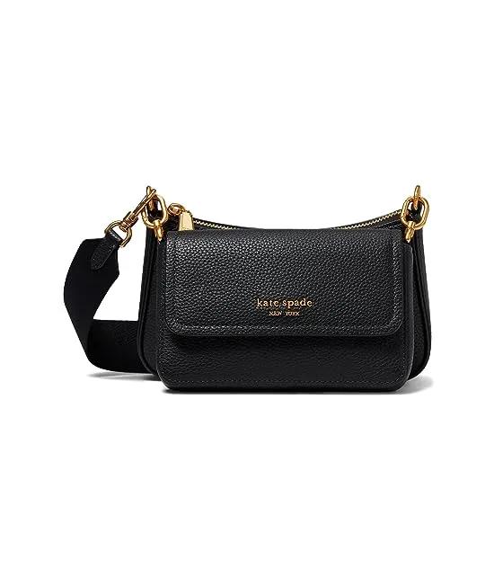 Double Up Pebbled Leather Crossbody