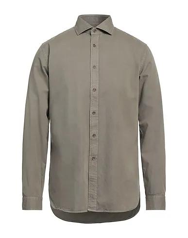 Dove grey Cotton twill Solid color shirt