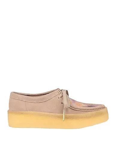 Dove grey Felt Laced shoes WALLABEE CUP 