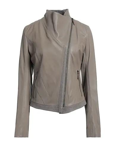 Dove grey Flannel Biker jacket