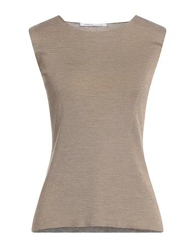 Dove grey Knitted Sleeveless sweater