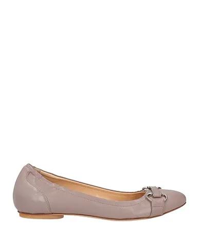 Dove grey Leather Ballet flats