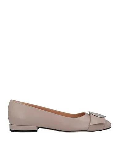 Dove grey Leather Ballet flats